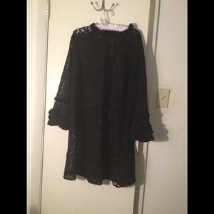 Black Lace Tunic Dress